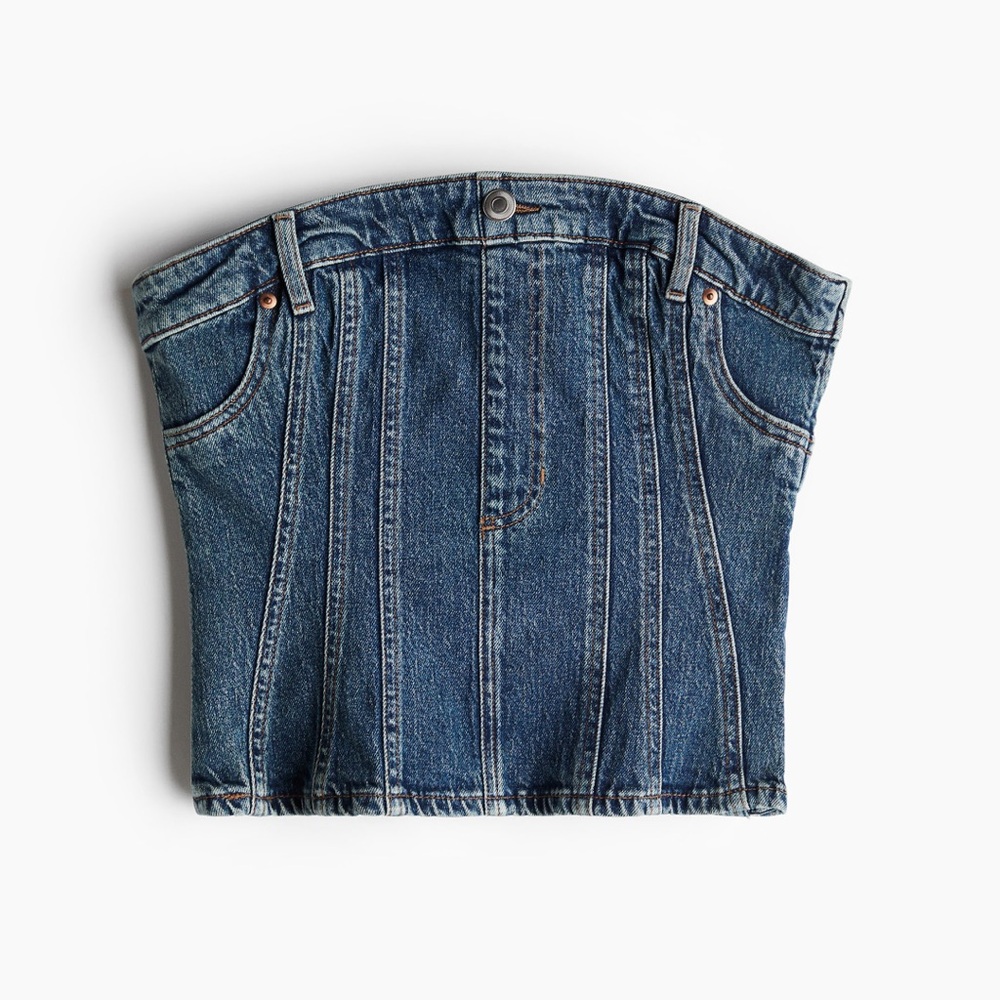 HM- Denim  Corset Tube Top - BNWT